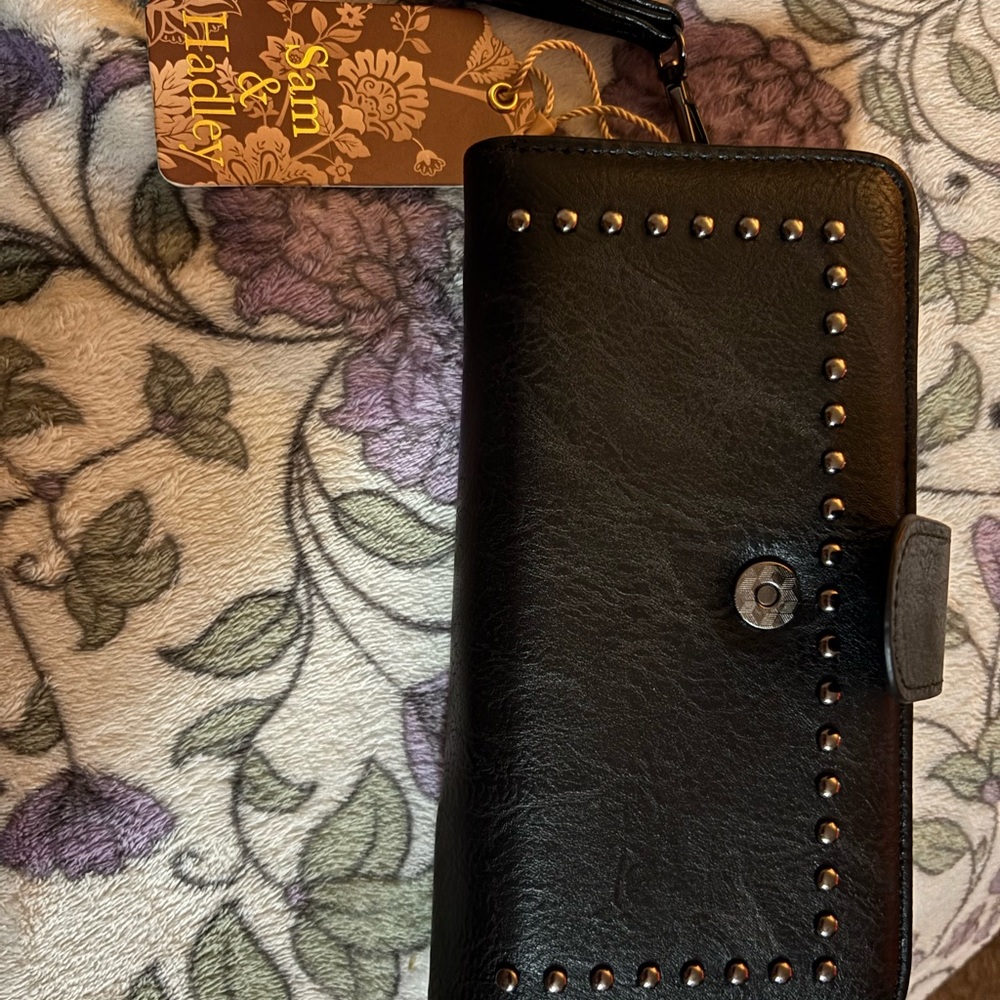 Sam & Hadley Black Studded Wallet